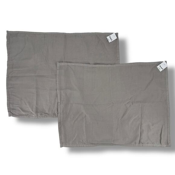 Restoration Hardware Washed Cotton Gauze Pillow Sham Gray Standard Size Set X2 - Picture 1 of 5